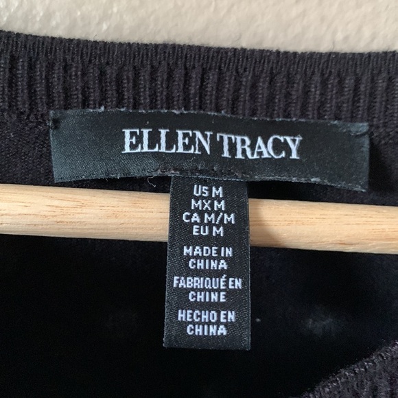 ELLEN TRACY 3/4 Sleeve Polka Dot Cardigan - Picture 3 of 7